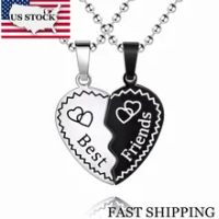 Saham AS Uloveido Pasangan Kalung Liontin untuk Teman Terbaik Persahabatan Kalung Set Stainless Steel Rantai Colar Ketting 5% STN120