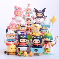 Kawaii Pucky Cosplay Hello Kitty Kuromi Melody Cinnamoroll Pachacco Pompompurin Action Figure Toys Birthday Gift For Kids