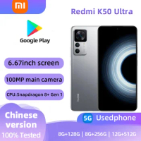 Xiaomi Redmi K50 Ultra 5G 6.67inch Android RAM 8GB ROM 128GB Smartphone Snapdragon 8+ Gen 1 5000mAh Battery used phone