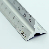 30cm Aluminium Metal Triangular Scale Architect Engineer Technical Ruler 12" линейка