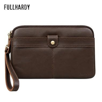 Fullhardy Russet Tas Tangan Clutch Pouch Bag Tas Kulit Pria Asli Premium