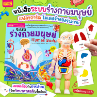 หนังสือร่างกายมนุษย์ พร้อมโมเดลร่างกายมนุษย์ +การ์ด!! โมเดลอวัยวะของเล่นแนววิทยาศาสตร์ Human Body Mo