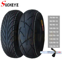 Motorcycle Tubeless Tire 80/100/110 120/70-10 130/60-10 120/90-10 130/90-10 Inch Electric Scooter Vacuum Tyre Parts