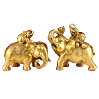 聚緣閣銅大象擺件吸財象一對吉象如意福祿象葫蘆大象家居裝飾品