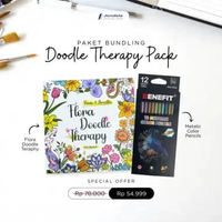 Buku Art Coloring Doodle Flora Therapy Pause & Breathe Buku Mewarnai Dewasa Adult Coloring Book Art