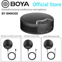 BOYA BY-BMM300 Desktop Condenser USB Conference Microphone Speaker for PC Mobile Android Type-C Zoom Meeting Streaming Recording