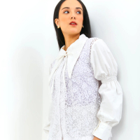 Kurantaka - Nirmala Lace Shirt White