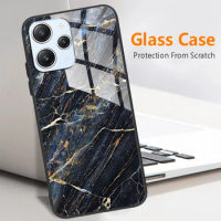 For Xiaomi Redmi 12 Case Redmi12 Cool Painted Tempered Glass Case Cover for Xiaomi Redmi 12 4G Cases 2023 Protective Phone Shell