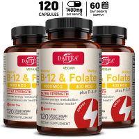 อาหารเสริมแคปซูล Daitea Vitamin B Vitamin B-12 (1000 mcg) & Folate (400 mcg) รองรับพลังงานเซลล์และสุ