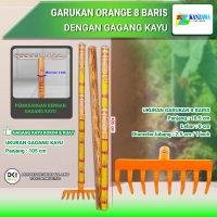Garukan Sampah Got Taman Rumput Tanah 8 10 12 Baris Orange Tanpa Gagang Kanzawa - Paku