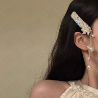 2025新款轻奢精致珍珠发夹新中式流苏边夹发饰新款新中式发夹