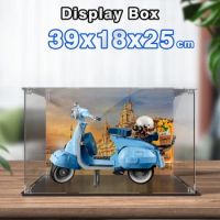 Acrylic display box for lego 10298 display case for Vespa 125 building block dustproof clear model car storage box 39x18x25cm