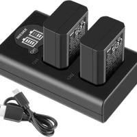 Neewer NP-FW50 Camera Battery Charger Set for Sony ZV-E10, A7, A7R, A7RII, A7II, A7SII, A7S, a6300, a6400, a6500, RX10 Series