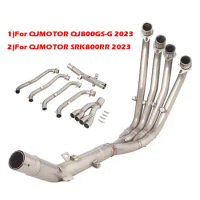 For QJMOTOR QJ800GS-G SRK800RR 2023 Motorcycle Exhaust System Front mid Link Pipe Titanium Alloy Connect Tube Slip On Original