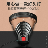 P70/P90強光頭燈充電超亮戶外頭戴式感應夜釣魚燈續航led