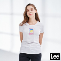 Lee 長框文字印花短袖T恤 女 白 Modern