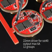 22mm Driver for SST40 ,12groups , max current output 6000mA, Temperature protection management inside