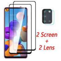 For samsung a21s glass 2 in 1 camera protective Glass For samsung a21s a 21 s 21s a21 s a217F sm-a217F/ds screen protector Film