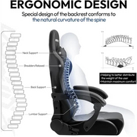 Dowinx Gaming Chair Ergonomic Office Recliner for Computer with Massage Lumbar Support, Retractable Footrest (Black&amp;Gray)