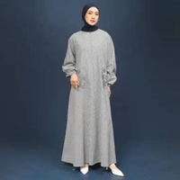 Lozy Hijab - Naura Dress (Dress Loose Pocket Embroidery Motif Geometris Bahan Katun Adem) Navy