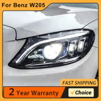 LED Headlight For Benz W205 2015-2021 W205 MultiBeam LED Headlight C63 C300 C180 C200 C260 New Dynamic Turning Signal