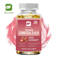 BEWORTHS Vegan Omega 3-6-9 Capsules 5 In 1 Essential Fatty Acids Complex for Cardiovascular 120pcs