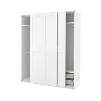 PAX/GRIMO 衣櫃/衣櫥組合, 白色/白色, 200x66x236 公分
