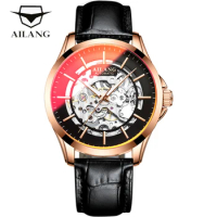 AILANG Color changing glass Watch Luxury Brand Men Automatic Mechanical Movement Men's Watches Hollow Waterproof 30M