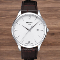 TISSOT 天梭 T-TRADITION 極簡時尚 紳士錶-42mm白 T0636101603700