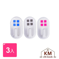 【KM 生活】日式簡約 3M強力膠條掛勾3入/組(小)