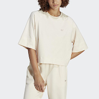 Adidas ESS T-Shirt IC5252 女 短袖 上衣 T恤 亞洲版 休閒 簡約 寬鬆 三葉草 米白