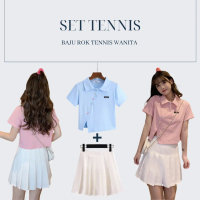 OppaStyleShop SET SPORT (TOP + SKORT ) BAJU POLO + Tennis Skirt/Rok Mini with inner pants/Rok tenis/