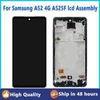 6.5" A52 4G Display Screen for Samsung Galaxy A52 A525 A525F A525M LCD Display Digital Touch Screen Assembly with Frame Assembly
