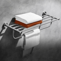 304不銹鋼毛巾架毛巾架桿墻上浴巾架打孔浴室置物架