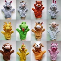 Hot 12Pcs/Lot Funny Hand Puppets For Kids Plush Hand Puppets For Sale Chinese Zodiac Style Cartoon Hand Puppets Large Size