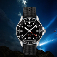 Tissot 天梭錶 Seastar 1000 海星 GMT 雙時區潛水錶-T1208521705100