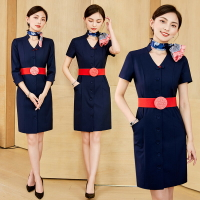 南航空姐制服職業套裝女神范氣質美容師工作服前臺工裝連衣裙夏季