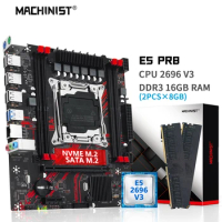 MACHINIST X99 PR8 Motherboard Combo Kit Xeon E5 2696 V3 CPU LGA 2011-3 Processor 8G*2=16GB DDR3 1600MHz RAM Memory NVME M.2 SATА