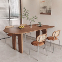 北歐莫比餐桌簡約原木長方形桌子實木工作臺小戶型傢用書桌白蠟
