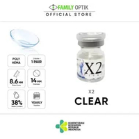 X2 Clear Yearly Softlens Minus Bening Soflens Tahunan Softlen Clear Transaparant -1.00 1botol = 1/2 