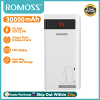 ROMOSS Sense 8PS Pro Power Bank 30000 mAh 30W PD20W Fast Charge External Battery 30000mAh Powerbank For Xiaomi 13 iphone 15