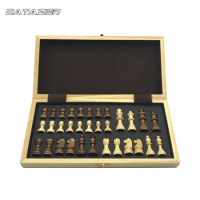 Chess Wooden Board Game Wooden Checker Board Solid Wood Pieces Folding Chess Board High-end Puzzle Chess Game Chess Pieces