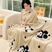 Chăn nhung Beibei hai mặt thoải mái, thân thiện với da, nhung sữa viền nhung Beibei - Panda Fat Pand