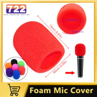 1pc Handheld Stage Mic Cover Ball Shape Microphone Windscreen Foam Mic Cover Karaoke KTV DJ Protective Red Black Blue Green