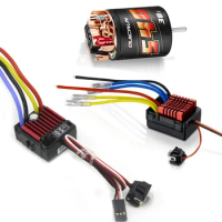 Hobbywing QuicRun Brushed 540 30T 40T / 555 11T 13T Motor with 60A 80A ESC for 1/10 RC Crawler Car Axial SCX10 90046 AXI03007