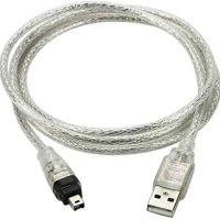 USB 2.0 Male to IEEE 1394 Mini 4Pin Male iLink Firewire DV Adapter Cord Cable Compatible with Sony DV