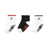 Nike 短襪 Jordan Lightweight 白黑 小童襪 小朋友 襪底矽膠 抓地 襪子 JD2423045TD-001