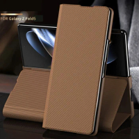 Synthetic Artificial Carbon Fiber Leather Flip Book Coque Case For Samsung Galaxy Z Fold5 Fold 5
