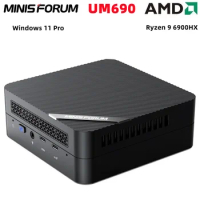 MINISFORUM UM690 Mini PC AMD Ryzen 9 6900HX 8 Cores 16 Threads DDR5 32GB 500GB SSD PCIe 4.0 Windows 11 Pro MINI PC 8K HD WIFI 6