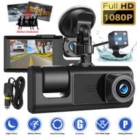 Dash Cam, 3 Channel Dash Cam, 1080P Dash Cam Front and Inside, Triple Dash Cam, , HDR, G-Sensor, 24Hr ,Parking, Loop Recording